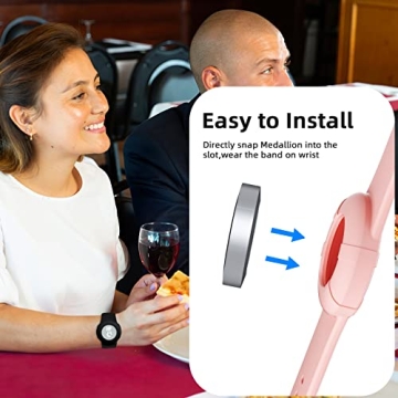 MAKCPOIMER Princess Medallion Sport Band Accessory, 3/4 Pack Silicone Wristband for Holding Carnival Ocean Medallion, fit Men Women（M/L, Black+White+Blue+Pink）