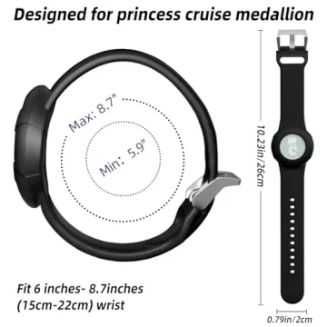 MAKCPOIMER Princess Medallion Sport Band Accessory, 3/4 Pack Silicone Wristband for Holding Carnival Ocean Medallion, fit Men Women（M/L, Black+White+Blue+Pink）