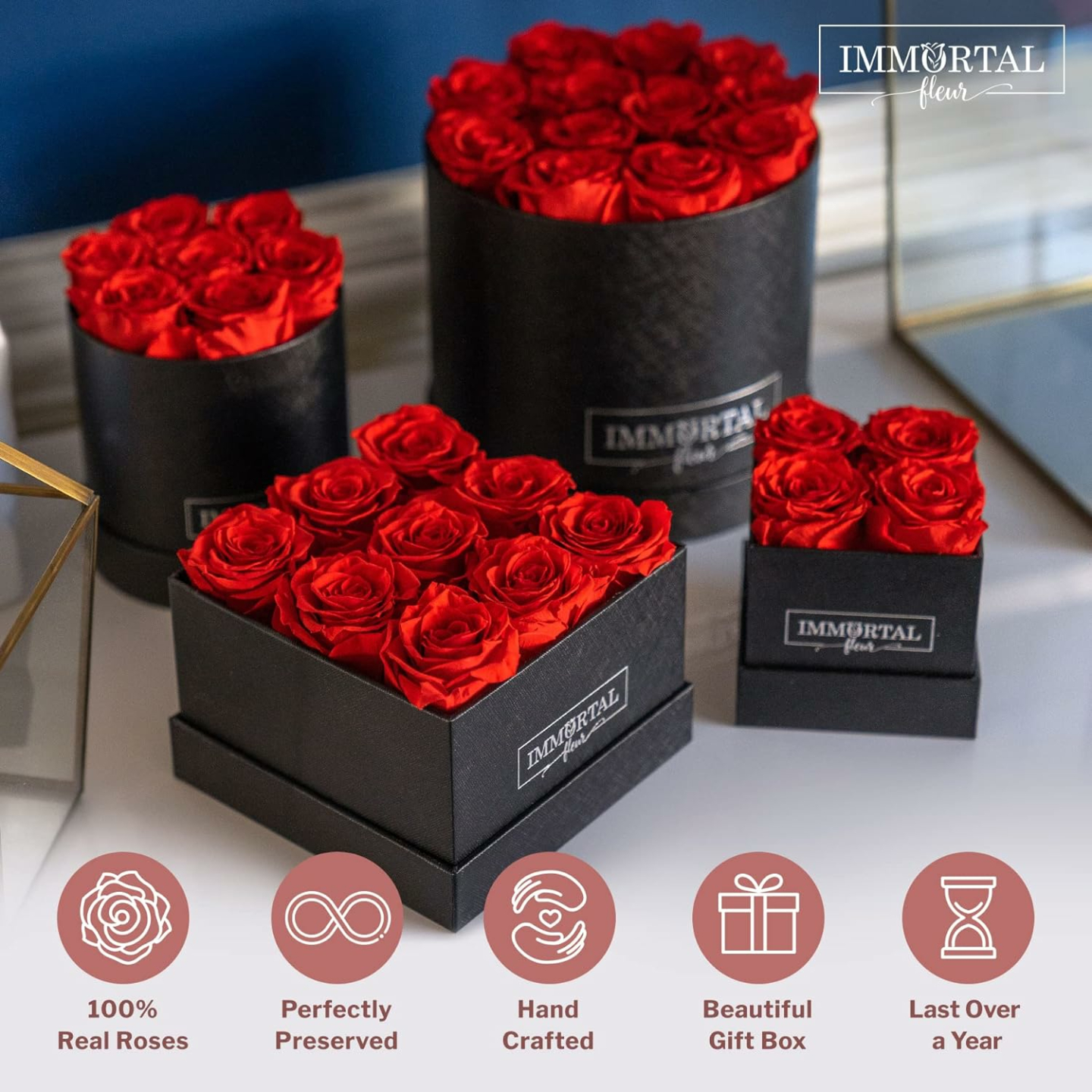 Immortal Fleur Preserved Roses Gift Box