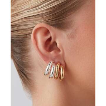 Elegant CHESKY Chunky Hoop Earrings - Perfect Gift for Her