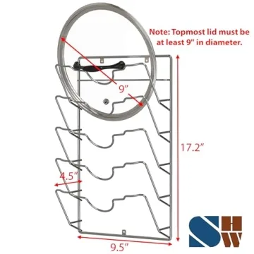 Simple Houseware Wall Door Pot Lid Rack for Kitchen