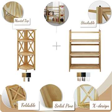 Stylish Casual Home Montego 3-Shelf Bookcase