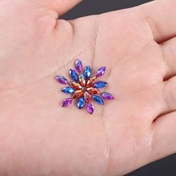 TecUnite 1200 Pieces 12 Colors Shiny Nail Rhinestones Horse Eye Rhinestones Flat Back Nail Gems Decorations Supplies with Box