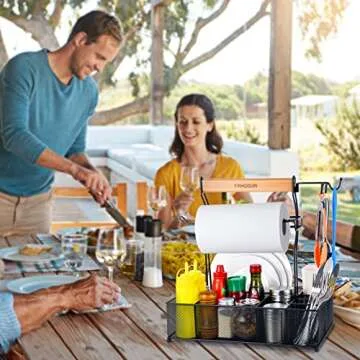 FANGSUN Large Grill Utensil Caddy for Outdoor Cooking