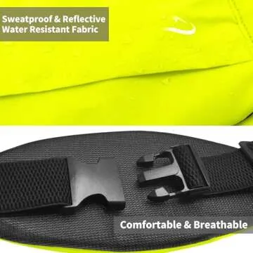 UPTARD Running Belt, Running Fanny Pack Women, Whole Bag Reflective, Running Belt for Men, Running Fanny Pack, Runners Belt, Phone Holder for Running, Running Belt for Women, Running Waist Belt yellow