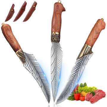 Japanese Viking Feather Knives Set - Perfect for Camping & BBQ
