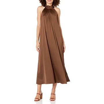 The Drop Women's Silky Stretch Halter Maxi Dress