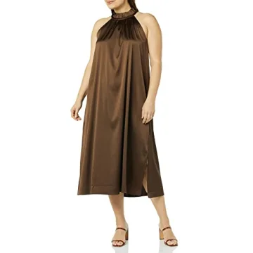 The Drop Women's Silky Stretch Halter Maxi Dress
