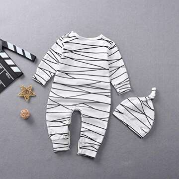 Aalizzwell Toddler Baby Halloween Romper Pants Set for Kids Funny (Mummy Romper, 12-18 Months)