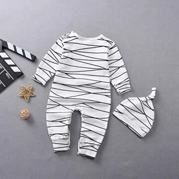 Aalizzwell Toddler Baby Halloween Romper Pants Set for Kids Funny (Mummy Romper, 12-18 Months)