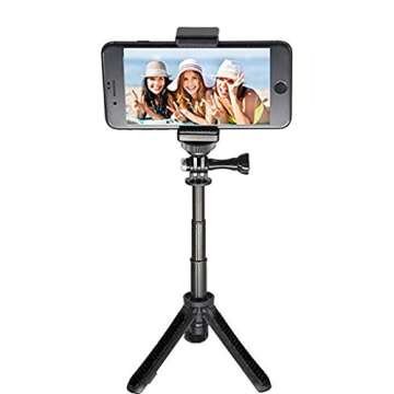MChoice Handheld Mini Tripod Mount Selfie Stick for DJI OSMO Action Camera (Black)