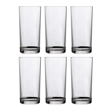 US Acrylic Classic Clear Plastic Reusable Drinking Glasses (Set of 6) 16oz Water Cups | BPA-Free Tumblers, Made in USA | Top-Rack Dishwasher Safe