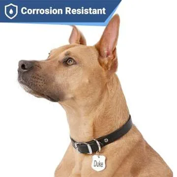 GoTags Stainless Steel Pet ID Tags, Personalized Dog Tags and Cat Tags, up to 8 Lines of Custom Text, Engraved on Both Sides, in Bone, Round, Heart, BowTie and More (Ranger Badge, Regular (Pack of 1))