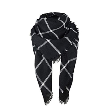 Luxurious Women's Fall Winter Tartan Scarf - Soft & Versatile with Tassels