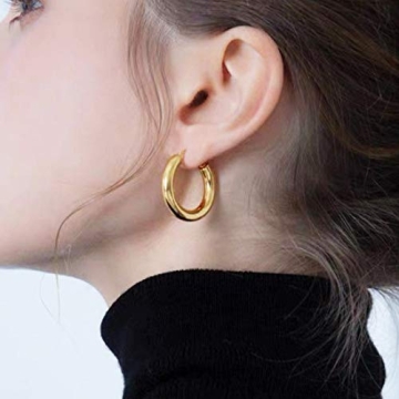 Stylish Silvestri Chunky Gold Hoop Earrings for Women