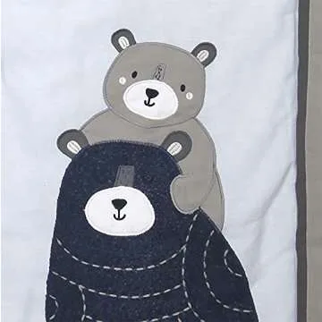 Lambs & Ivy Signature Montana 5-Piece Baby Crib Bedding Set - Blue,Grey,Brown Bears and Mountains