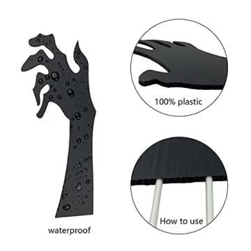 Anditoy Halloween Black Hands Yard Signs for Outdoor Decor
