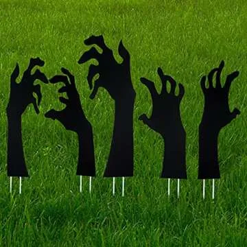 Anditoy Halloween Black Hands Yard Signs for Outdoor Decor