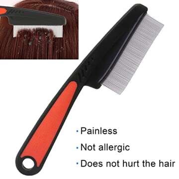 Trism Stainless Steel Dandruff Comb for Adults and Kids