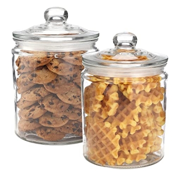 Stylish Airtight Glass Storage Jars Set of 2