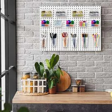 Organize with Roowest Pegboard Cups and Bins Set