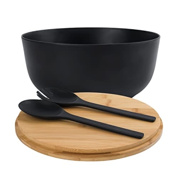 Eco-Friendly LOVYANXUE Bamboo Salad Bowl Set - Large 9.8in