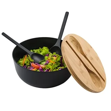 Eco-Friendly LOVYANXUE Bamboo Salad Bowl Set - Large 9.8in