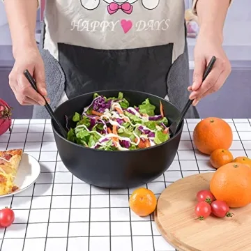 Eco-Friendly LOVYANXUE Bamboo Salad Bowl Set - Large 9.8in