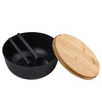 Eco-Friendly LOVYANXUE Bamboo Salad Bowl Set - Large 9.8in