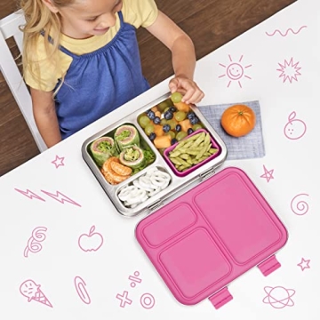 Bentgo Kids Leak-Resistant Lunch Box - 3 Compartment Stainless Steel