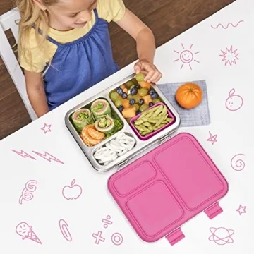 Bentgo Kids Leak-Resistant Lunch Box - 3 Compartment Stainless Steel