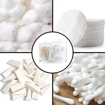 Huji Acrylic Organizer for Q-Tip and Cotton Ball Storage