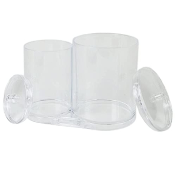 Huji Acrylic Organizer for Q-Tip and Cotton Ball Storage