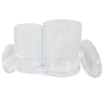 Huji Acrylic Organizer for Q-Tip and Cotton Ball Storage