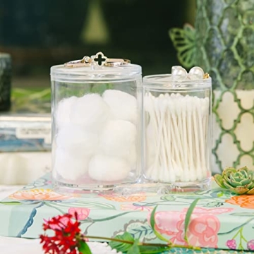 Huji Acrylic Organizer for Q-Tip and Cotton Ball Storage