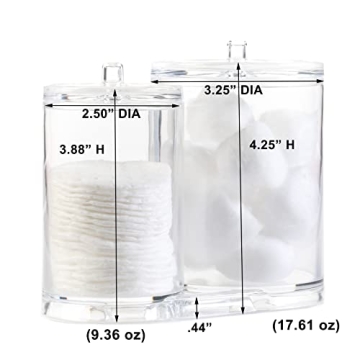 Huji Acrylic Organizer for Q-Tip and Cotton Ball Storage