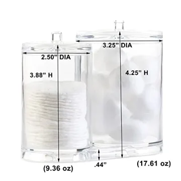 Huji Acrylic Organizer for Q-Tip and Cotton Ball Storage