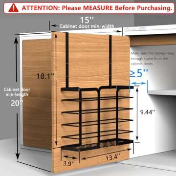 KEGII 2 Pack Cabinet Door Organizer with Towel Bar