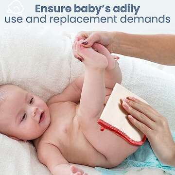 Mixweer 96 Pcs Flannel Cloth Baby Wipes Reusable Baby Diapers Wipes Washable Natural Unbleached Face Wipes Soft and Sturdy Cloth Wipes 8 Colors Outer Stitching 8 x 8 Inches