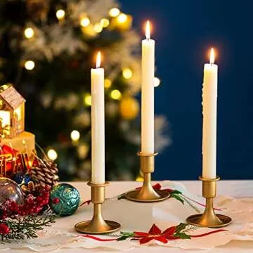 Elegant Gold Taper Candle Holder Set of 12 for Home Decor