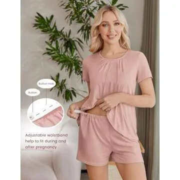 Ekouaer Women's Maternity Nursing Pajamas Set for New Moms