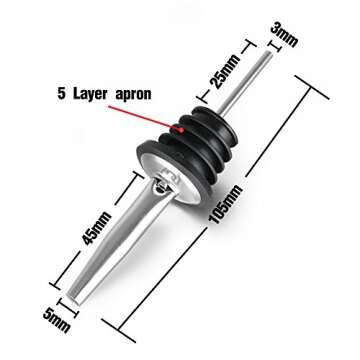 Bodian (12 Pack Food Grade Stainless Steel Wine Pourer Spouts Tapered Spout (Ordinary Spout)