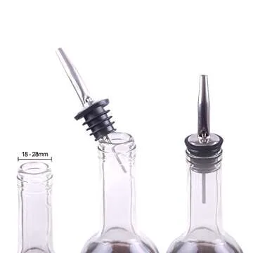 Bodian (12 Pack Food Grade Stainless Steel Wine Pourer Spouts Tapered Spout (Ordinary Spout)