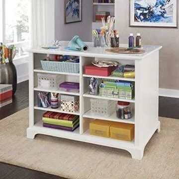 Elegant Naples White Storage Island for Stylish Closets