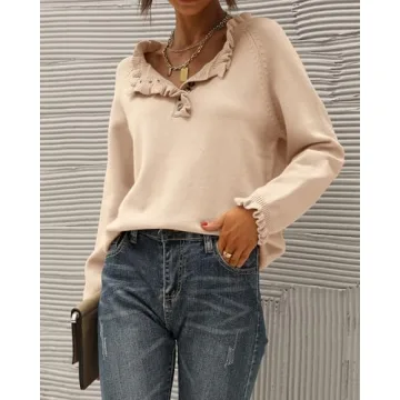 BTFBM Women's Cozy Knit Sweater for Fall and Winter