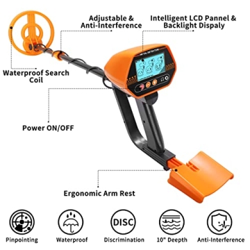 Voilamart Waterproof Metal Detector for all Ages - Ideal for Treasure Hunting