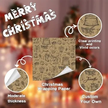 Personalized Vintage Christmas Wrapping Paper for Gifts