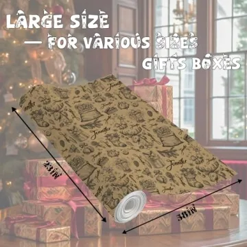 Personalized Vintage Christmas Wrapping Paper for Gifts
