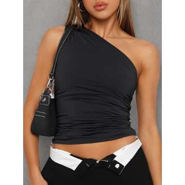 Stylish One Shoulder Crop Top for Trendy Summer Looks
