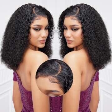 Jessica Hair 13x6 Lace Front Wigs Human Hair HD Lace Short Bob Wigs Pre Plucked With Baby Hair Curly...